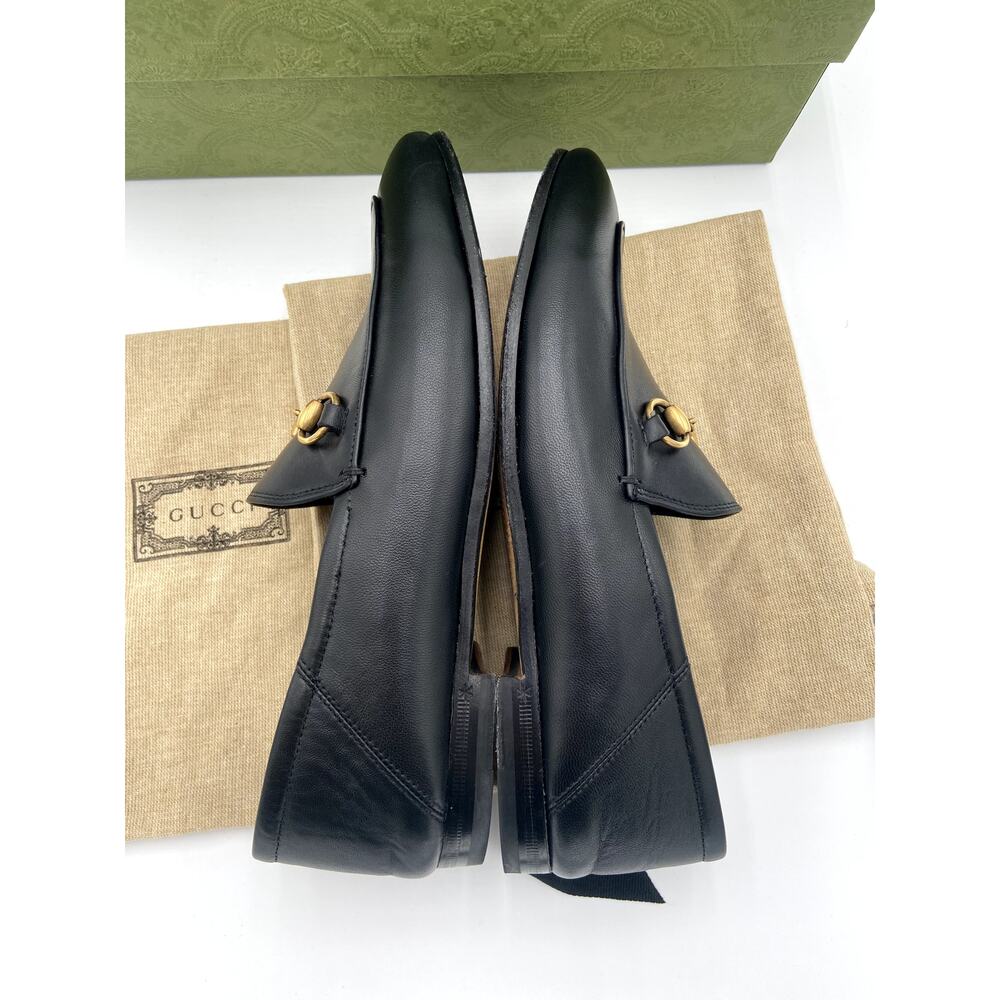 Gucci Jordaan Black Leather Loafers size 37 - Picture 8 of 14